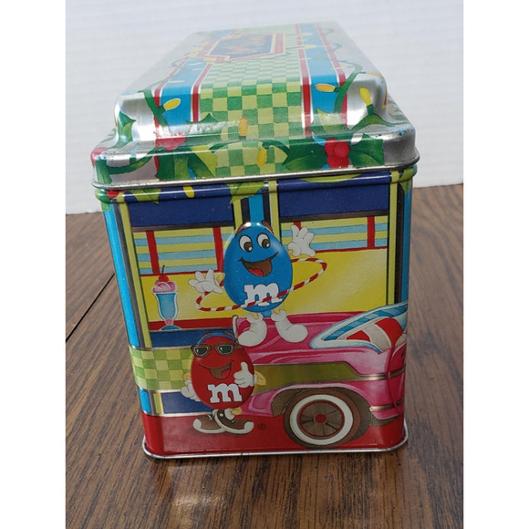 M&M Christmas Village Brand Diner Number 4 1996 Vintage Metal Tin - Picture 2 of 10